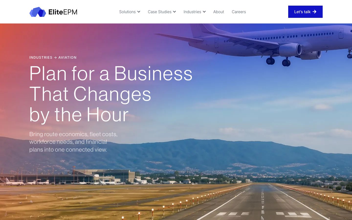 EliteEPM industry page for aviation